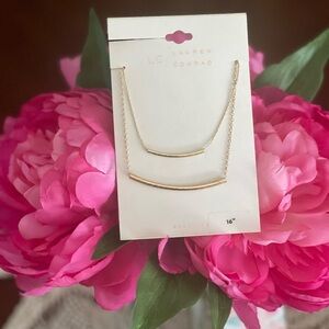 New Lauren Conrad Double Gold Bar Necklace